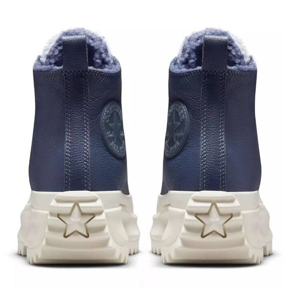 Converse Run Star Hike Hi Steel Concord Blue Leather Platform Women's Size 7.5 - Picture 2 of 10